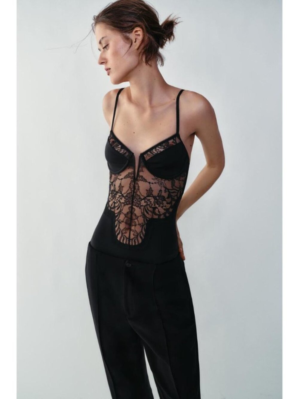 ZARA LACE TRIM BODYSUIT 1355/453/800